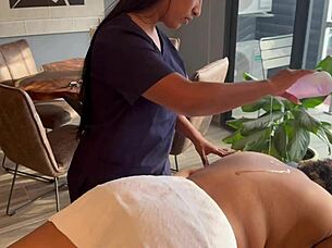 leyne rodriguez squirts hard from erotic lesbian massage cunilingus tits