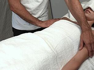 perfect body teen gets oily massage tease