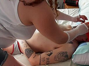 Big Tits Teen Sucks Oiled Monster Cock