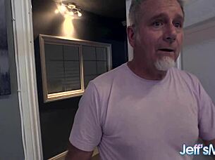 Chubby slut crystal blue stuffed in all three holes hard