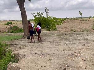 gf's huge tits and fat ass screaming in forest outdoor fuck homemade 😈