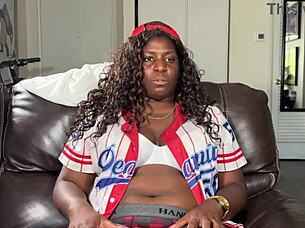 olympic ebony athlete althea charles rides big black cock cowgirl