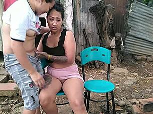 Manicurist returns bolder for public outdoor ass licking and doggystyle