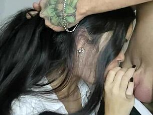 morena gulps wellington prado's huge veiny cock