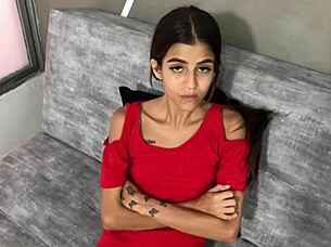 tiny stepsis fulfills my dream with sloppy blowjob and facial cumshot