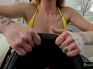 stepbrother demands petite stepsis sucks his cock rough pov!