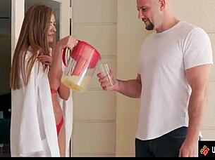 Watch this sexy milf flash big tits pussy in steamy amateur foreplay ride