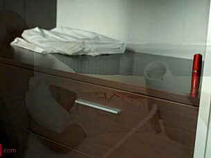 Tattooed small-tits brunette wakes bf for sloppy blowjob then hard cowgirl ride.