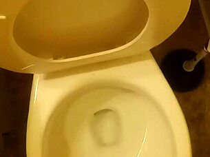 Young cock pissing in toilet tease?