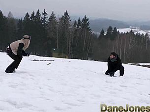 Hot Danish blonde deepthroat blowjob outdoors doggy facial 😍💦