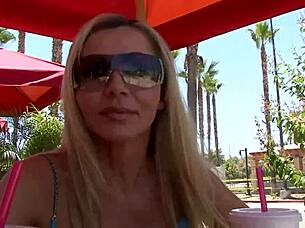 fucking blonde milf lisa demarco deepthroat anal in fishnets heels