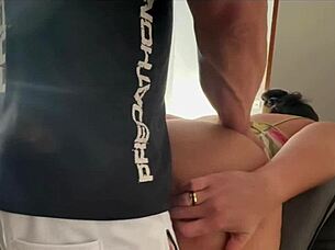 Hey check out this big ass wife getting pounded doggystyle so hot