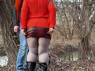 stepmom's wet pussy groped outdoors in public thrill