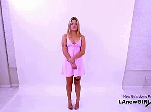 super cute 18yo blonde teen deepthroats huge cock in horny casting facefuck frenzy