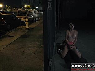 bound glasses teen sucks cock outdoors in extreme bondage 😈🔒