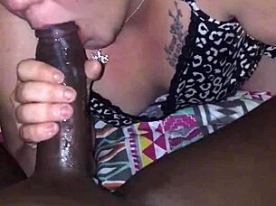 Cecee delivers sloppy interracial deepthroat blowjob with massive cum swallow