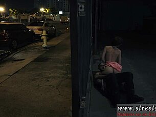 bound glasses teen sucks cock outdoors in extreme bondage 😈🔒