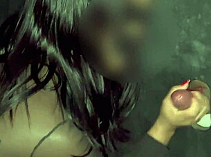 Wife orgasms sucking cocks at gloryhole in swing house 😍