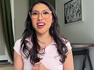 Latina anal cowgirl rides thick cock creampie deep 😍🍑 Penelope Woods fantasy!