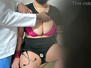Indian Doctor Examines and Uses Lady Patient's Boobs in Hospital.