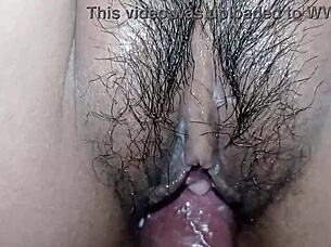 Hot teen lets me play under the sheets for steamy cumshot POV fun.