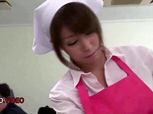 Asian Office Lady Chihiro Akino Sucks Hard For Creampie Finish!