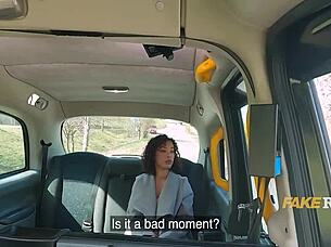 French curly ebony slut cheats with cowgirl backseat public fuck