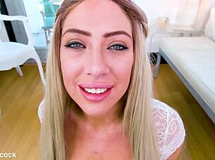 hey watch sunny chase's huge natural tits bounce on monster cock pov swallow