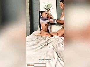 Secret ebony lesbians scissor finger big ass wet pussies close up