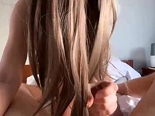 divine beauty with perfect body huge ass natural tits makes cumshot on round cheeks