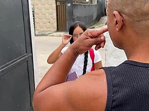 Brazilian teen's tight pussy stretched by huge BBC