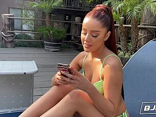 Vanna Bardot's pretty mouth works that monster cock POV