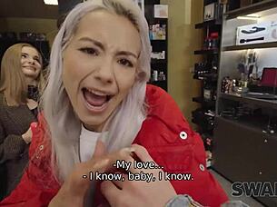 Hot couple joins kinky wife swap masquerade party