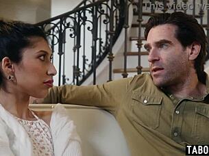 Petite latina begs stepdaddy to fuck her hard