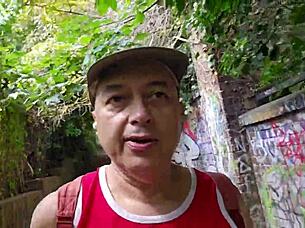 Amateur Public Humiliation in Cemetery Woods