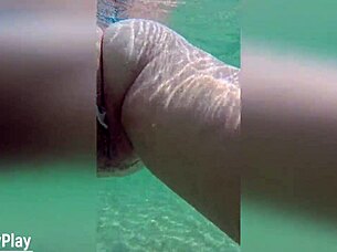 Watch multiple creampies dripping underwater in pool