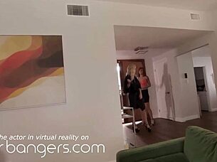 wanna join outdoor threesome banging redhead blonde cowgirl muff diving vr?