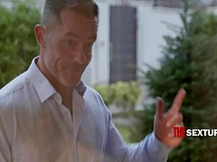 tiny skinny curly girl begs peeping stranger for rough anal pounding