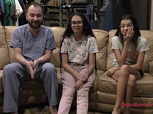 angel santana and aria nicole's first backstage gyno exam