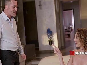 tiny skinny curly girl begs peeping stranger for rough anal pounding