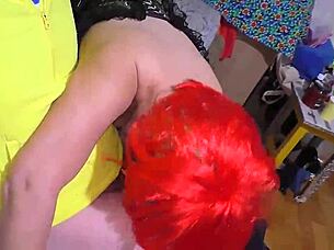 passionate sex and deep blowjob in sheer pantyhose