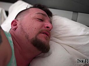 Tattooed Blonde Petite Anal Choked by Fat Boyfriend's Rough Thrusts