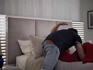 cute blonde milf lets me creampie her tight lingerie body