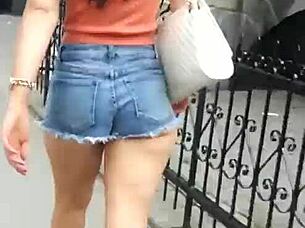 Street skirts LIFTING to REVEAL sexy BIG ASSES