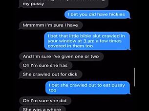 naughty wife sexts dirty teases to husband about sharing her huge tits