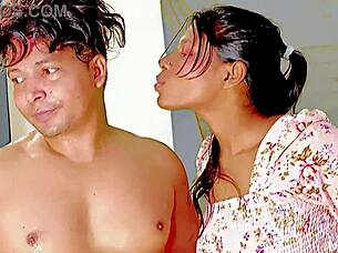 Uttaran20's Petite Brunette Ffm Threesome With Intense Living Room Orgasms