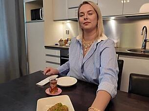 curvy blonde milf fucked hard alone at home