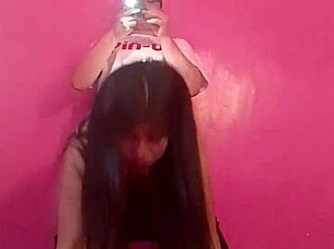 latina gives sloppy blowjob then takes anal creampie finish