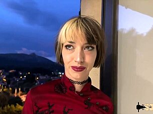 oney belle takes two cocks deep in ass