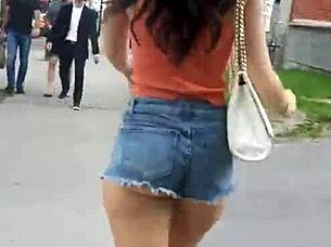 Street skirts LIFTING to REVEAL sexy BIG ASSES